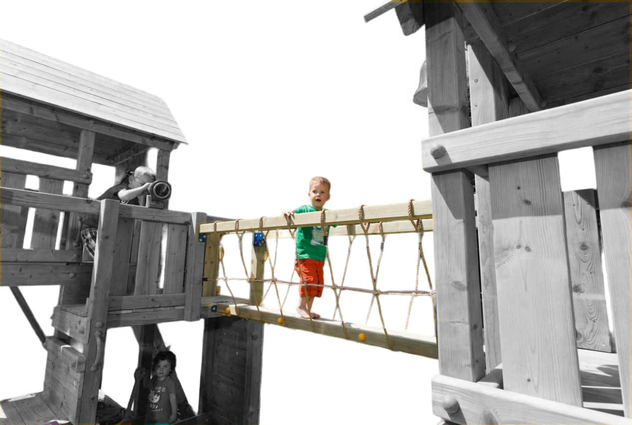 Spielturm Anbau Hängebrücke @bridge Blue Rabbit (Kiefer imprägniert)