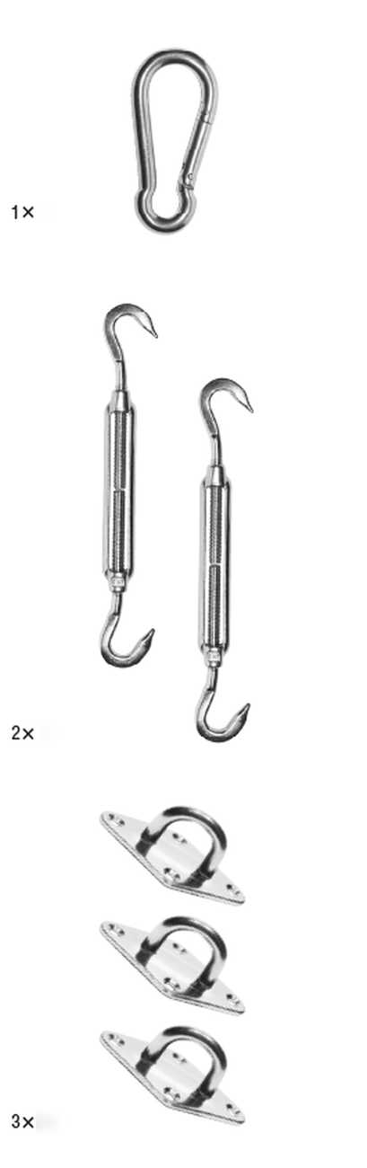 Befestigungsset für 3-eckige Sonnensegel