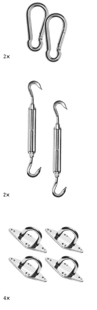 Befestigungsset für 4-eckige Sonnensegel